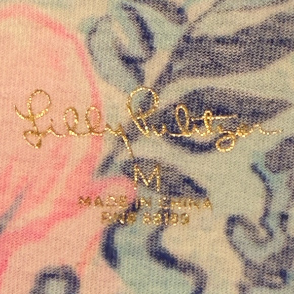 Lilly Pulitzer GUC Size M Classic Lilly Pink & Blue Long Sleeve Dress (0620) - Picture 8 of 12